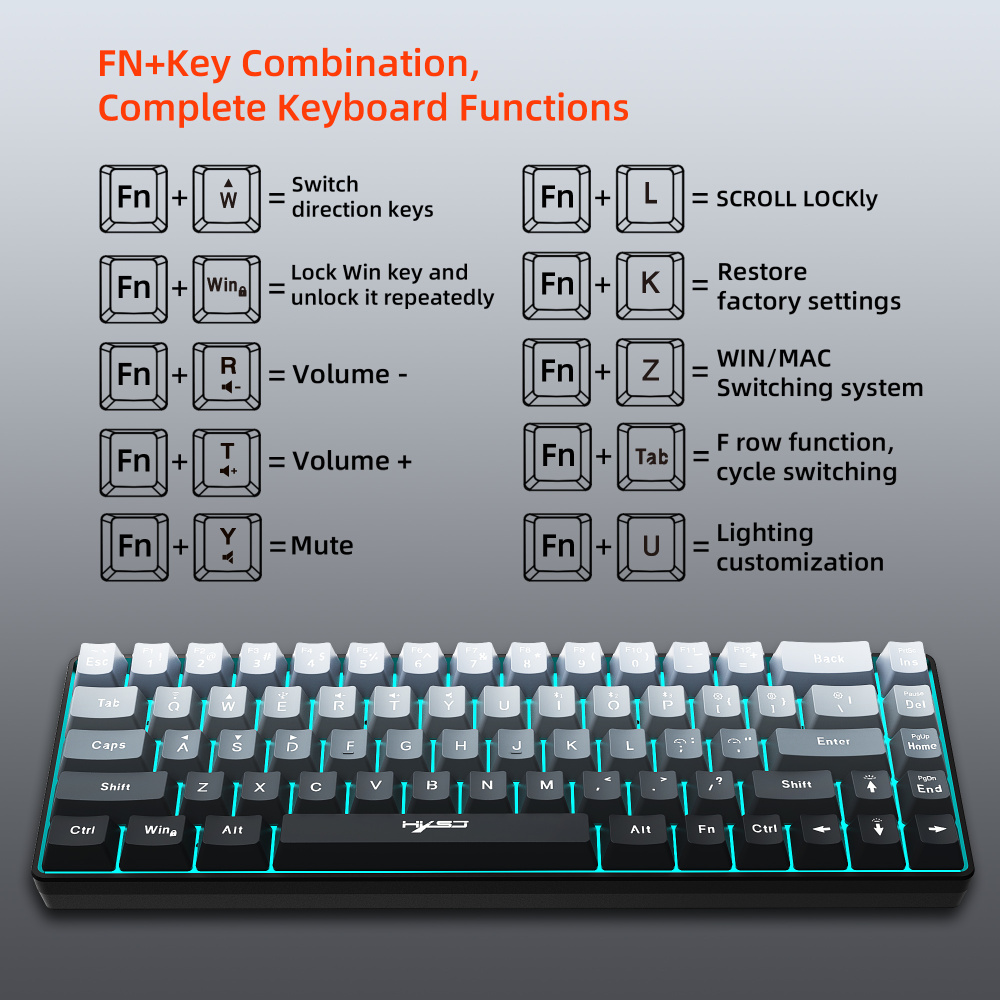68-key tri-mode wireless Bluetooth membrane gaming keyboard with conflict-free 25 keys, suitable for desktops and laptops, ideal for gamers.